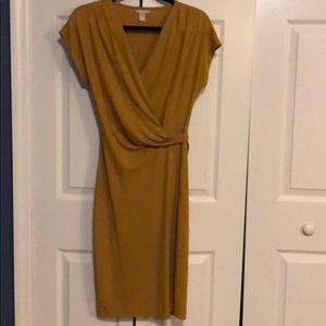 Gold silky rayon dress